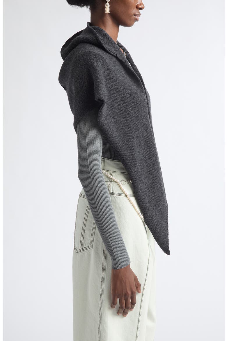 Queens Guard Wool & Cashmere Scarf, Alternate, color, ANTHRACITE