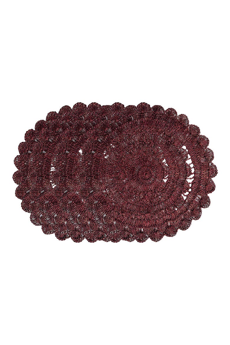 Set of 4 Macrame Placemats, Main, color, CRANBERRY