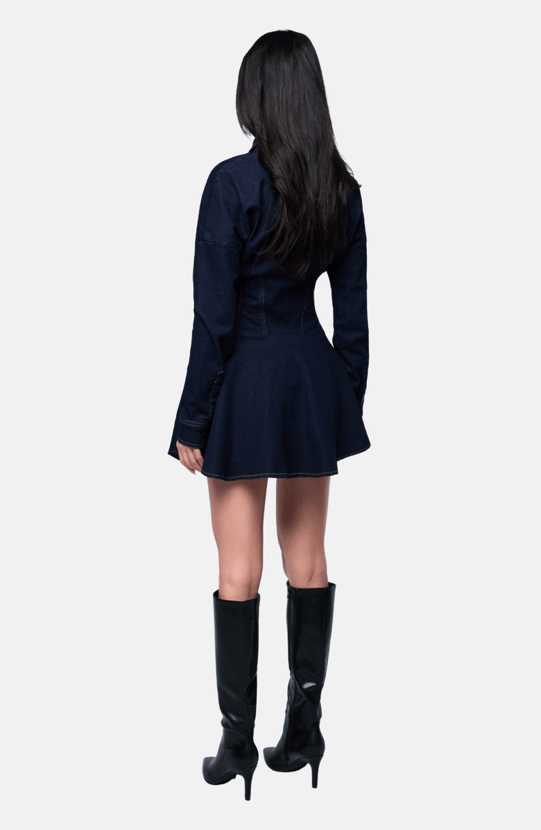 OW Collection ELLA Denim Dress, Alternate, color, Dark Wash