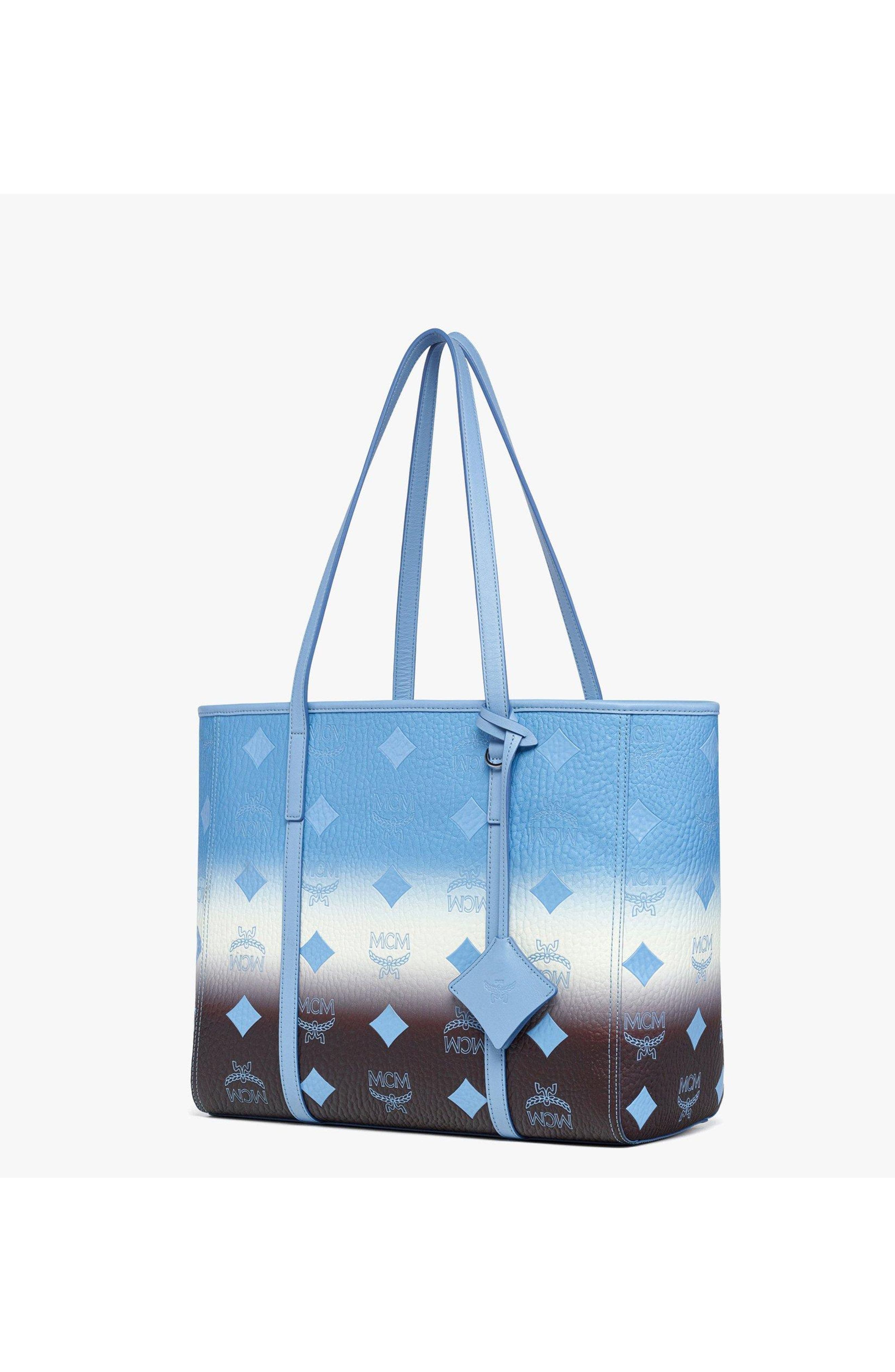 MCM Medium Toni Top-Zip Shopper in Gradation Visetos, Alternate, color, Della Robbia Blue