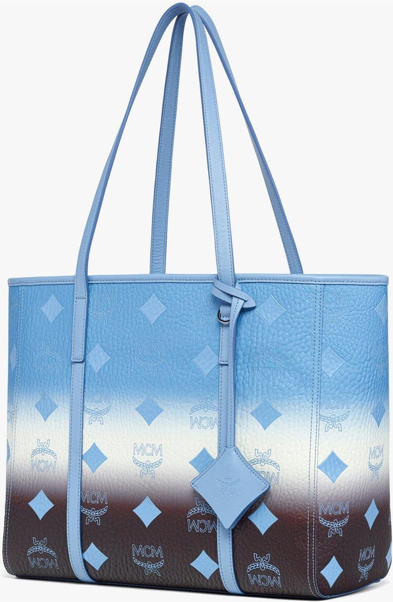 MCM Medium Toni Top-Zip Shopper in Gradation Visetos, Alternate, color, Della Robbia Blue