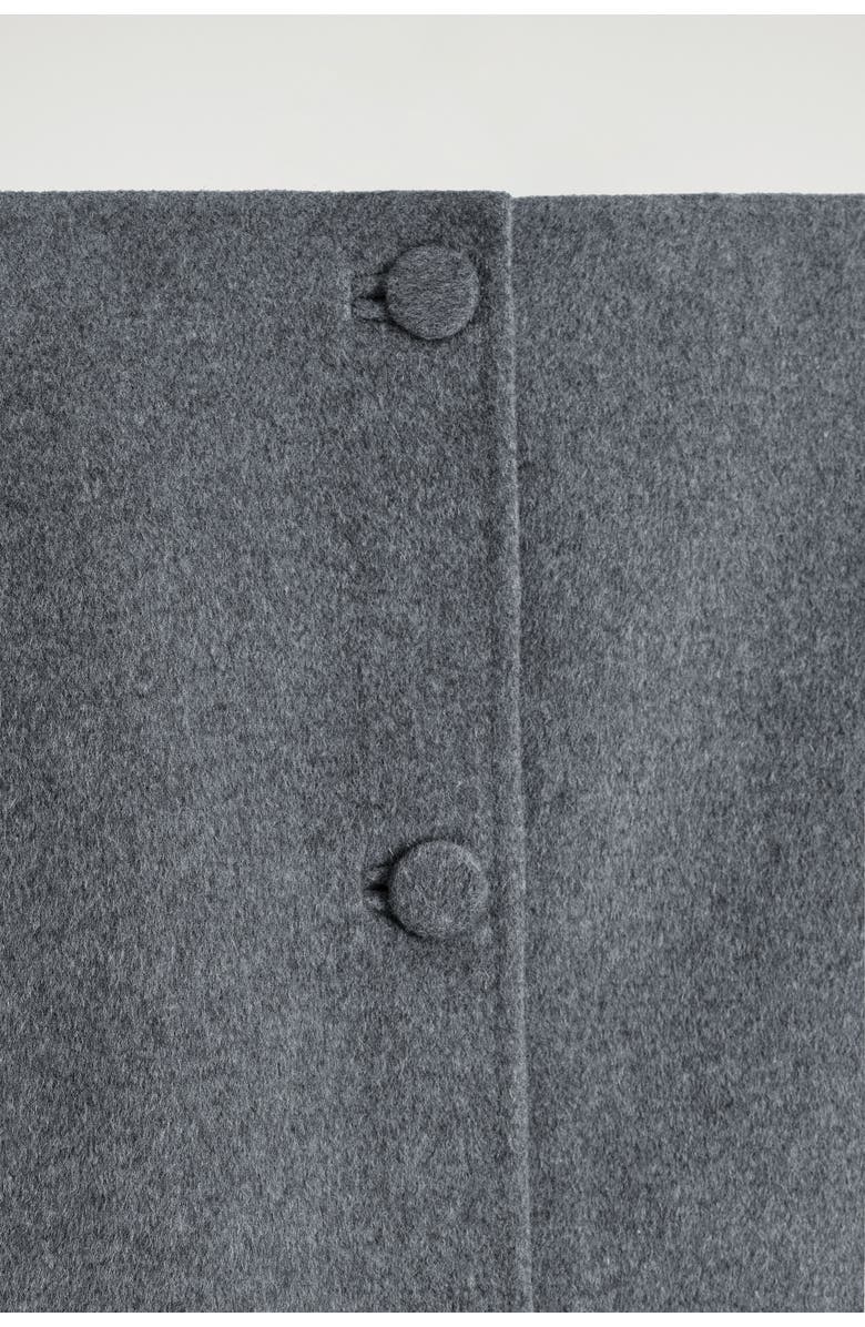 COS Buttoned Double-Faced Wool Mini Skirt, Alternate, color, Gray