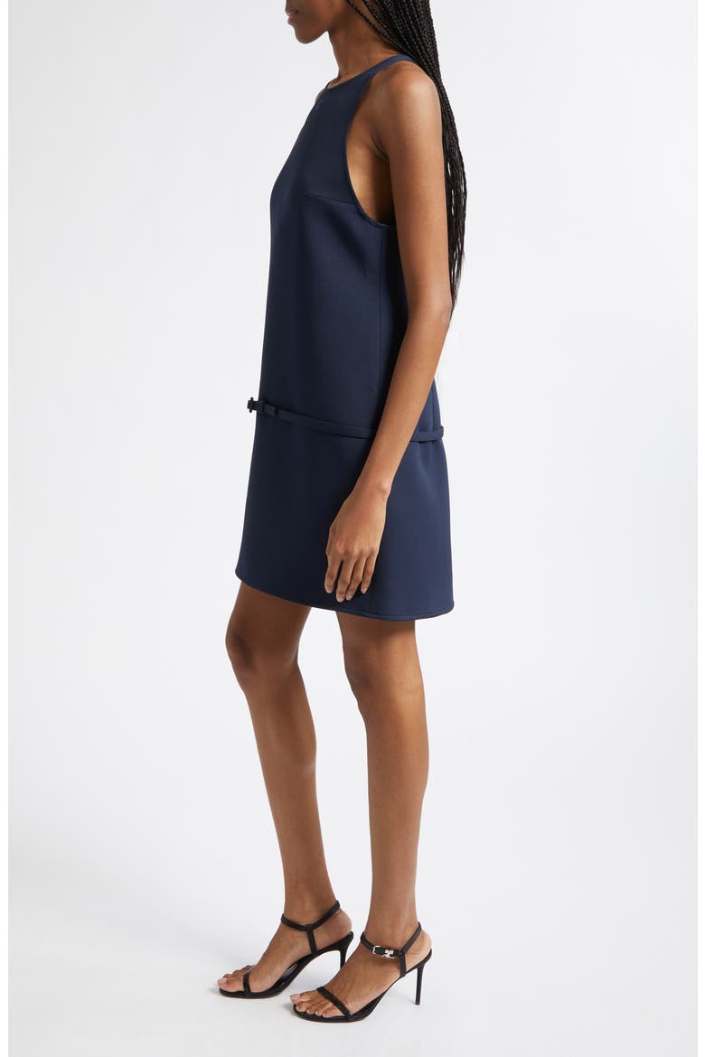 Belted Twill A-Line Minidress, Alternate, color, NAVY