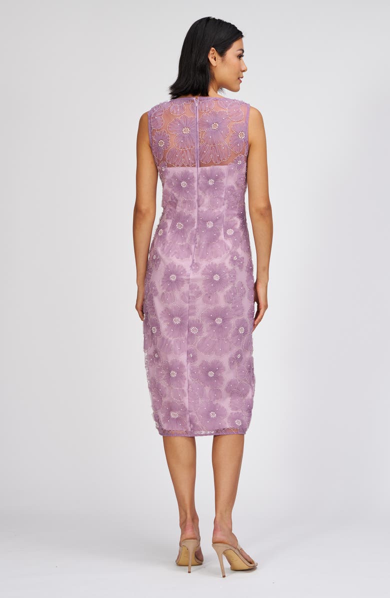 JS Collections Beaded Floral Appliqué Cocktail Sheath Dress, Alternate, color, 