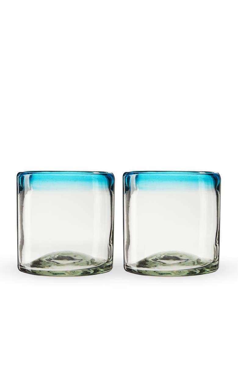 TWINE Segunda Vida Primavera Recycled Short Tumblers Set of 2, Alternate, color, Clear