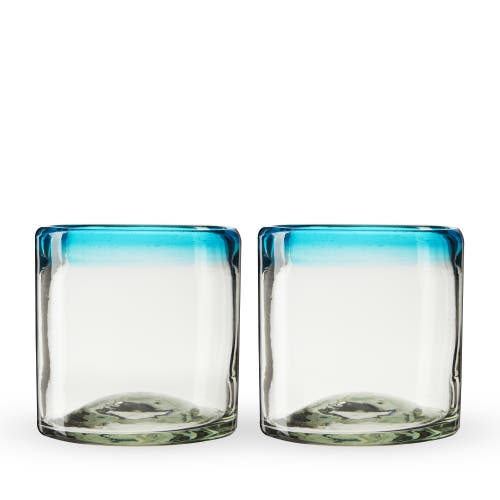 Twine Segunda Vida Primavera Recycled Short Tumblers Set Of 2 In Clear