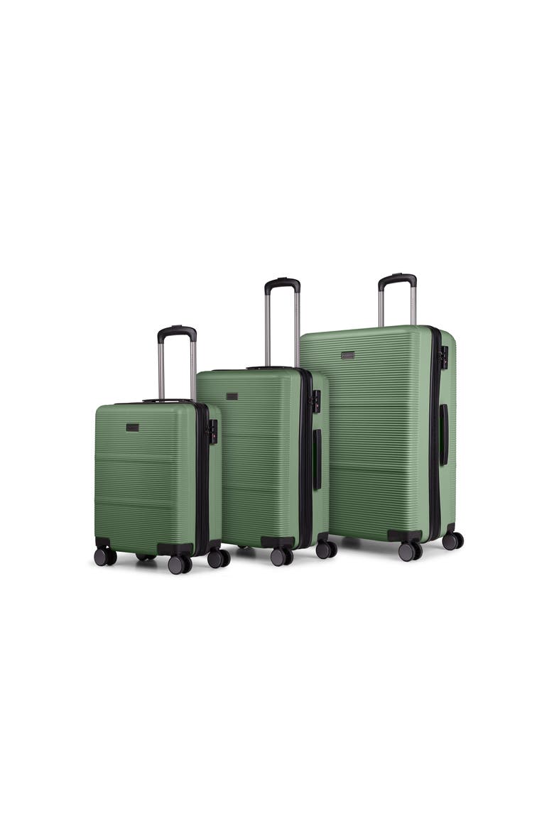 Brussels 3 Piece Hardside Luggage Set with Expansion, Main, color, Green