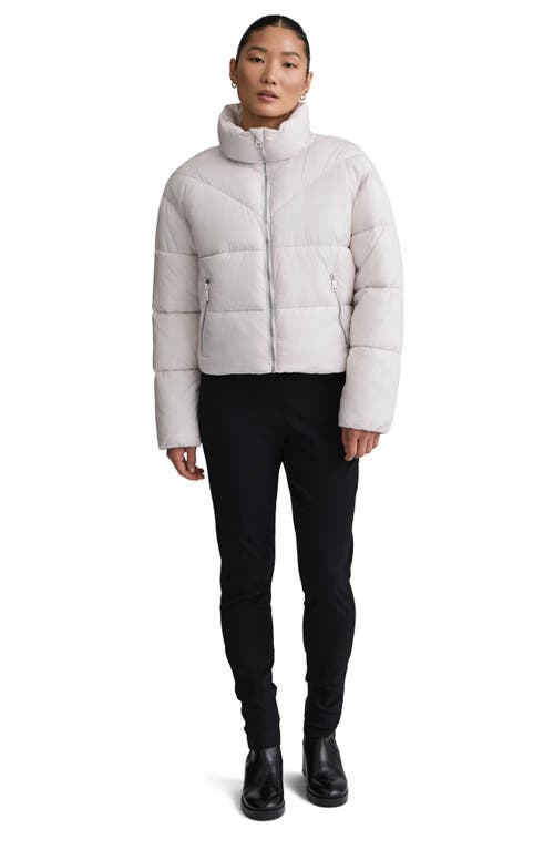 Nvlt Stand Collar Crop Puffer Jacket In White