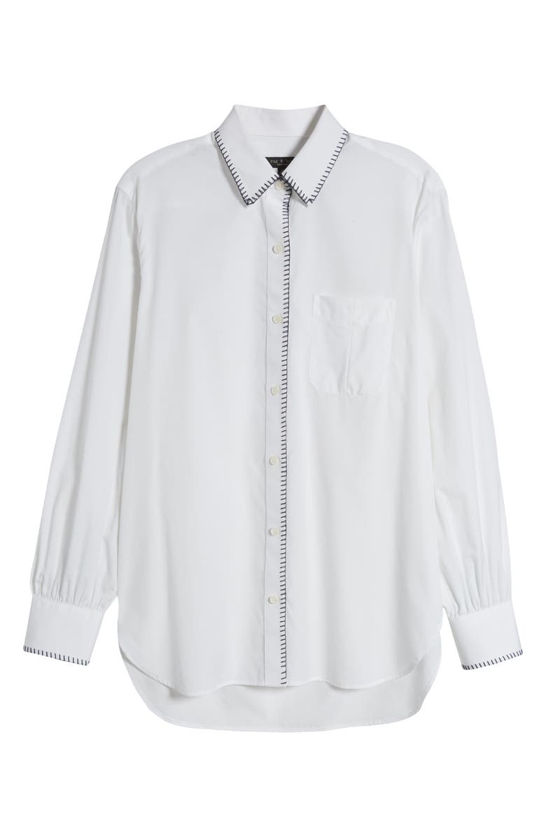 rag & bone Maxine Blanket Stitch Cotton Button-Up Shirt, Alternate, color, 