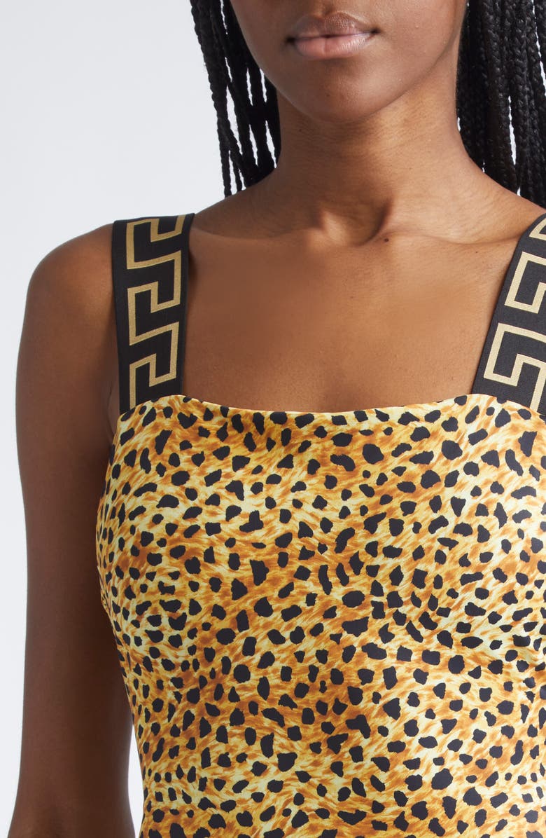 Versace Cheetah Print One-Piece Swimsuit, Alternate, color, 