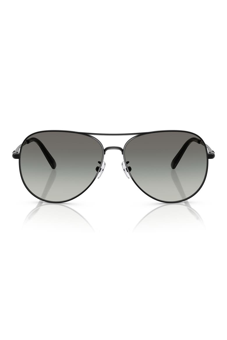 58mm Pilot Sunglasses, Main, color, BLACK / GREY GRADIENT