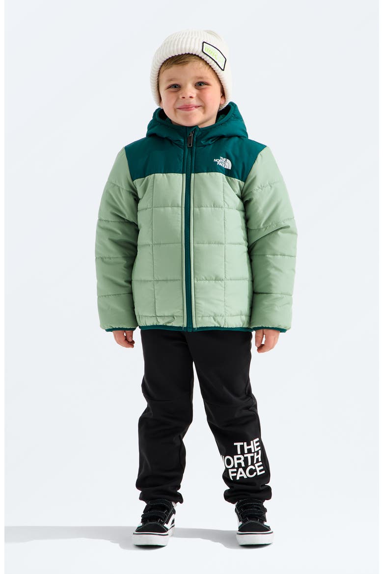Kids' Shasta Water Repellent Reversible Hooded Jacket, Main, color, SLATE MOSS/ PACIFIC TEAL
