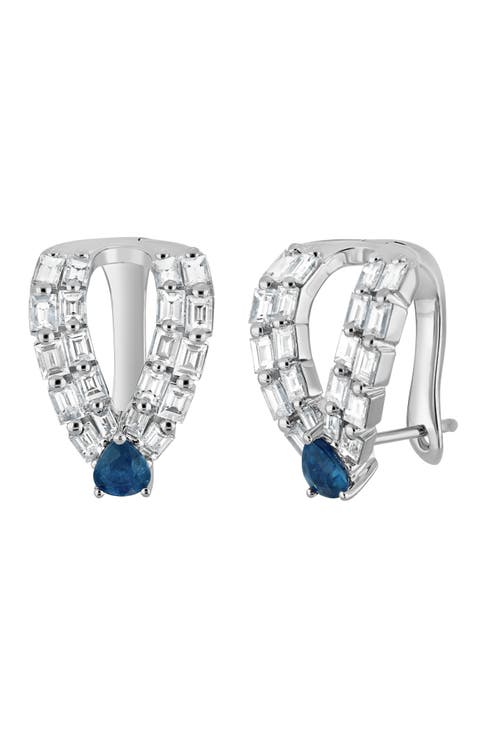 El Mar Blue Sapphire and Diamond Statement Earrings