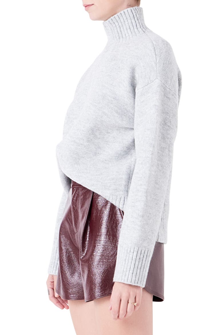 Turtleneck Sweater, Alternate, color, GREY