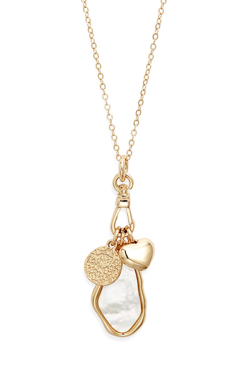 Nordstrom Collected Mother-of-Pearl Charm Necklace, Main, color,
