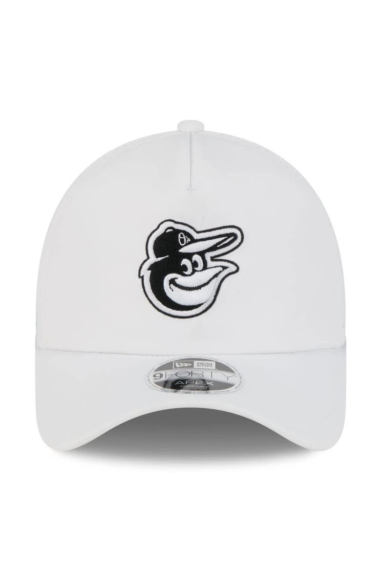 New Era Men's New Era White Baltimore Orioles 2026 Batting Practice Apex 9FORTY Adjustable Trucker Hat, Alternate, color, White