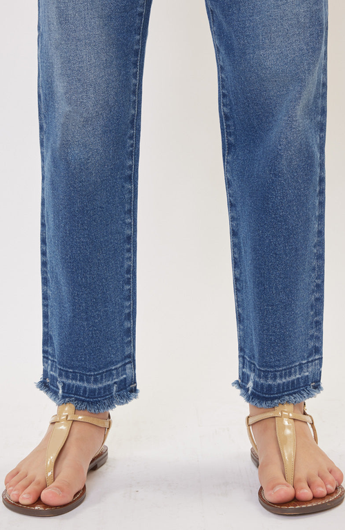 Kancan Royal High Rise Mini Straight Leg Jeans In Blue