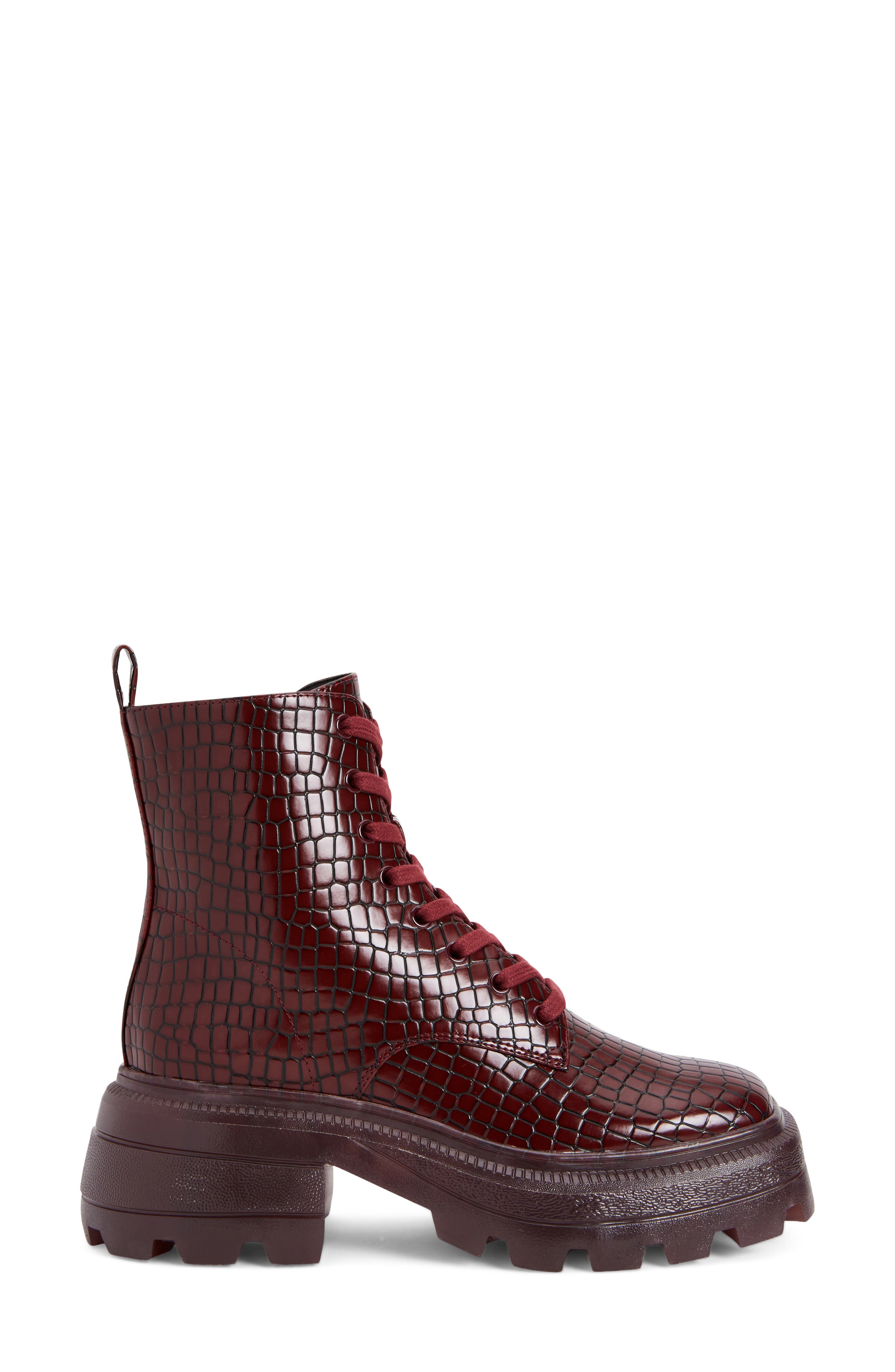 Katy Perry The Geli Combat Boot, Alternate, color, Burgundy Croc