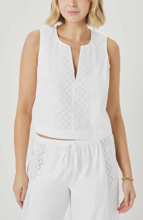 Kenzie Geo Eyelet Crop Tank