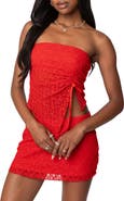 EDIKTED Amara Strapless Lace Top