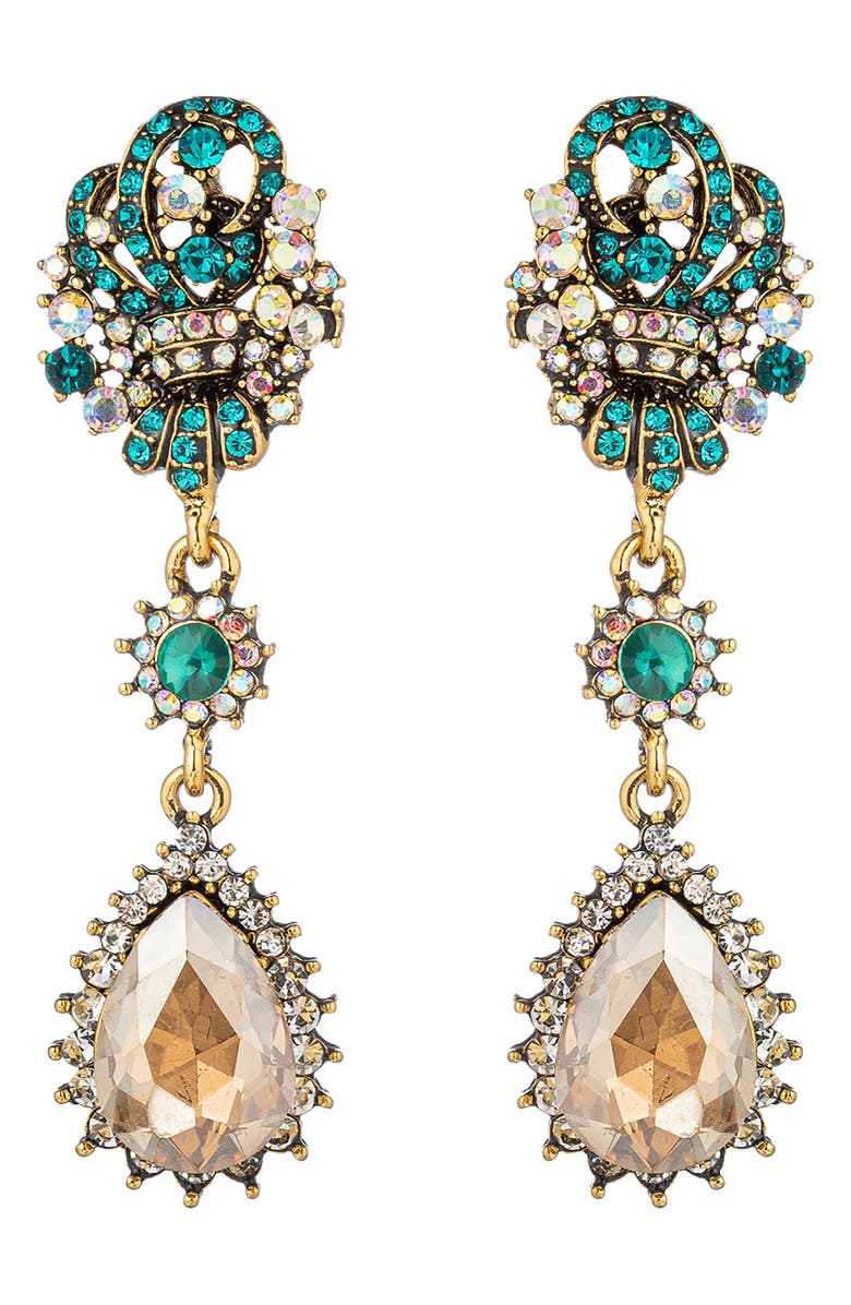 EYE CANDY LOS ANGELES Aria Cascade Statement Earrings, Main, color, Gold