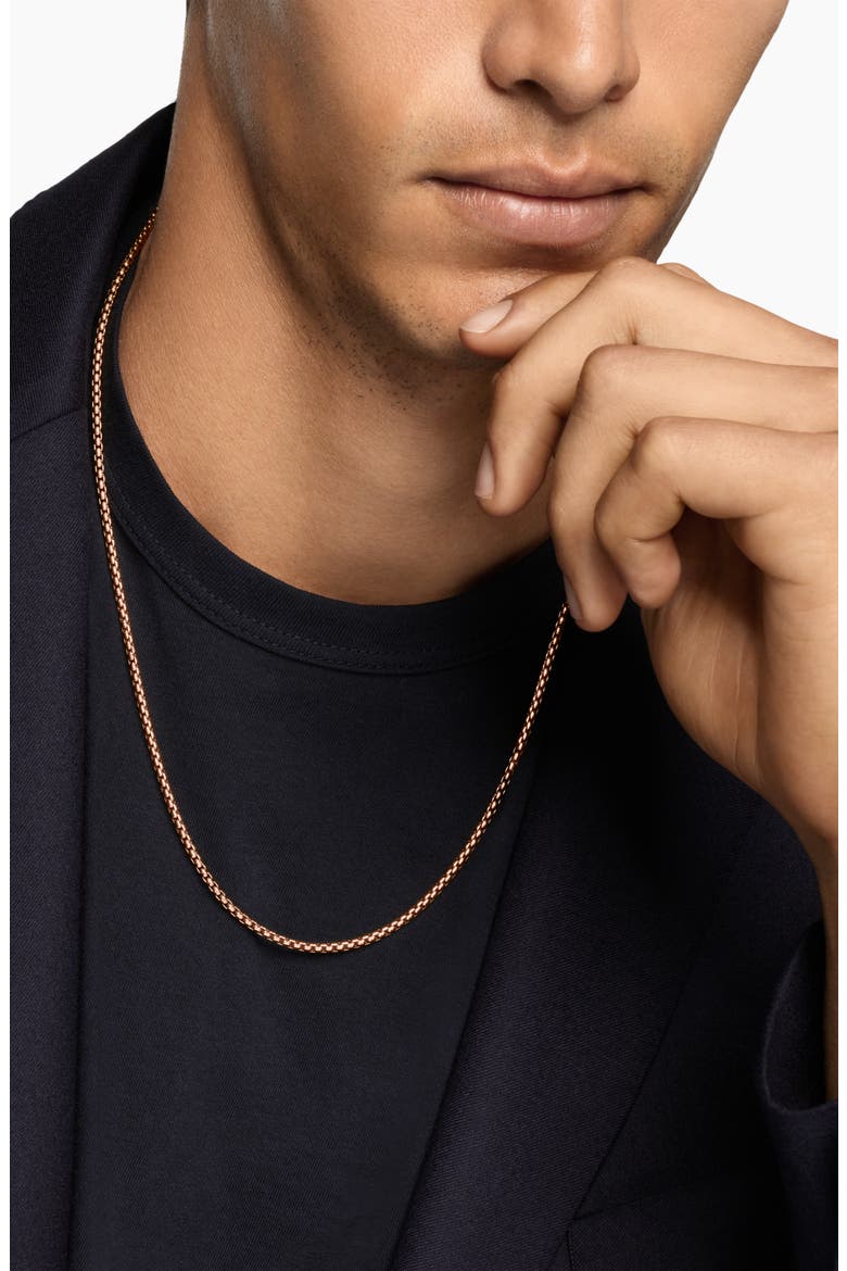 Small Box Chain Necklace, Alternate, color, ROSE GOLD