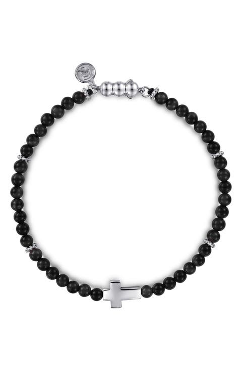 Bujukan Sterling Silver Cross Lapis Lazuli Bracelet