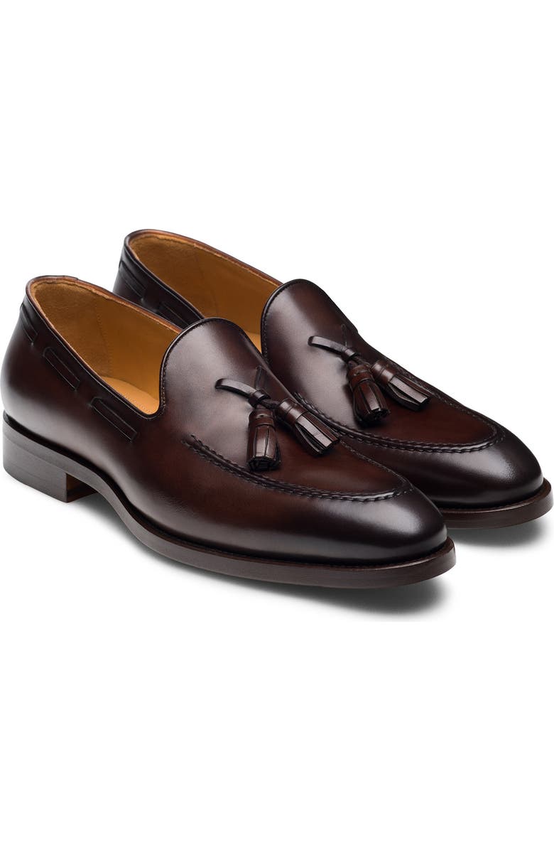 Magnanni Martes Tassel Loafer, Main, color, Brown