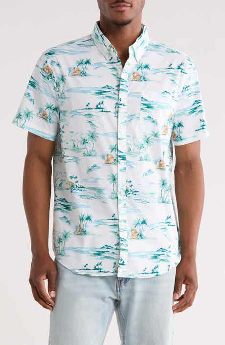 Original Penguin Beach Scene Short Sleeve Button-Down Shirt