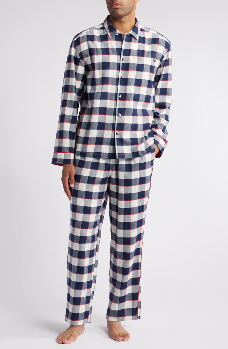 Lunya Check Cotton & Modal Flannel Pajamas, Main, color,