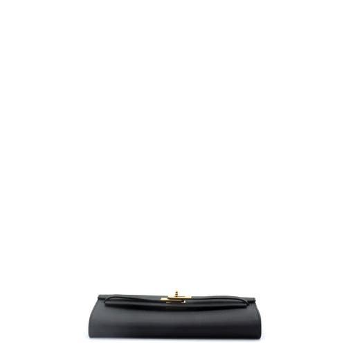 Pre-owned Hermes Hermes Kelly To Go Wallet Epsom In Black