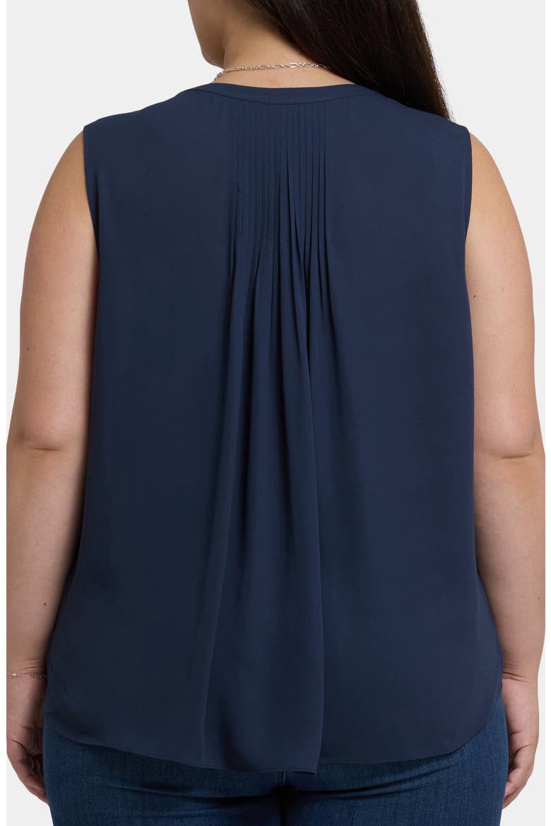 Print Sleeveless Pleat Back Top, Alternate, color, OXFORD NAVY