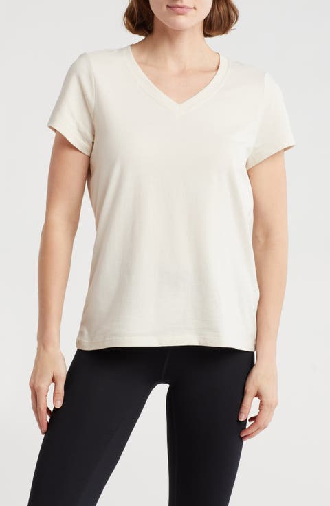 Embroidered Logo V-Neck T-Shirt