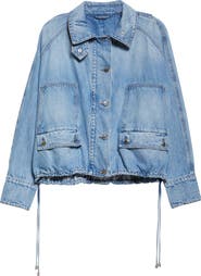 Brandon Maxwell The Harper Balloon Denim Jacket