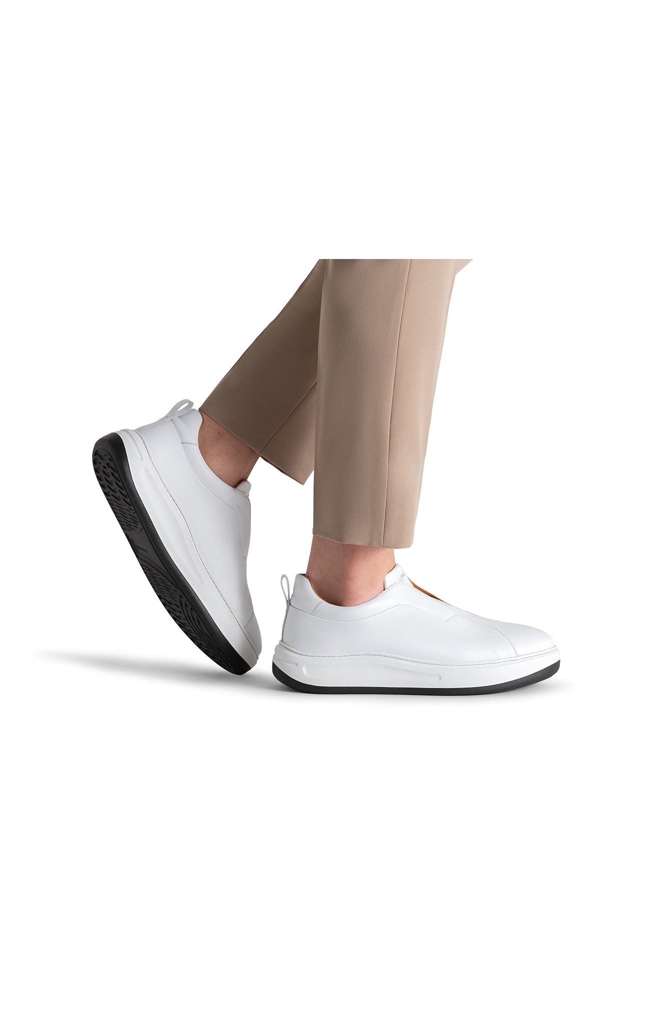 Magnanni Serino Laceless Slip-On Sneaker, Alternate, color, White