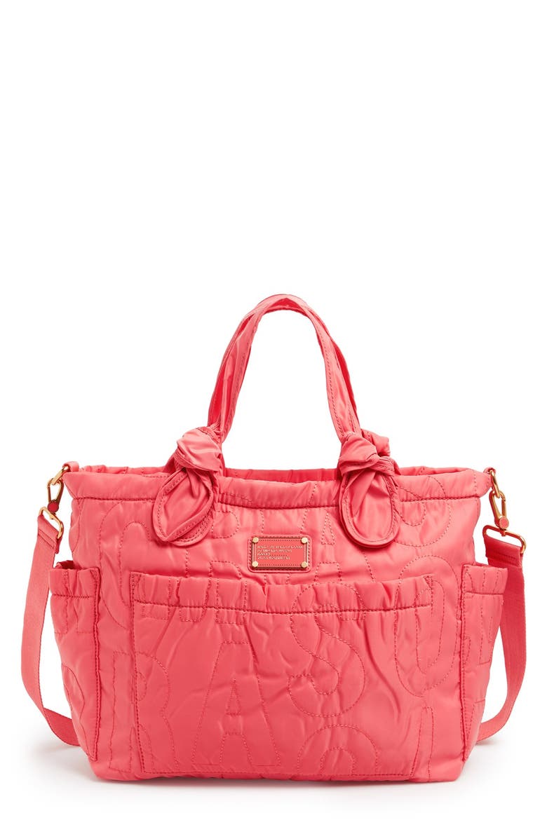 MARC BY MARC JACOBS 'Pretty Nylon Eliz-A-Baby' Diaper Bag, Main, color, ROSE BUSH