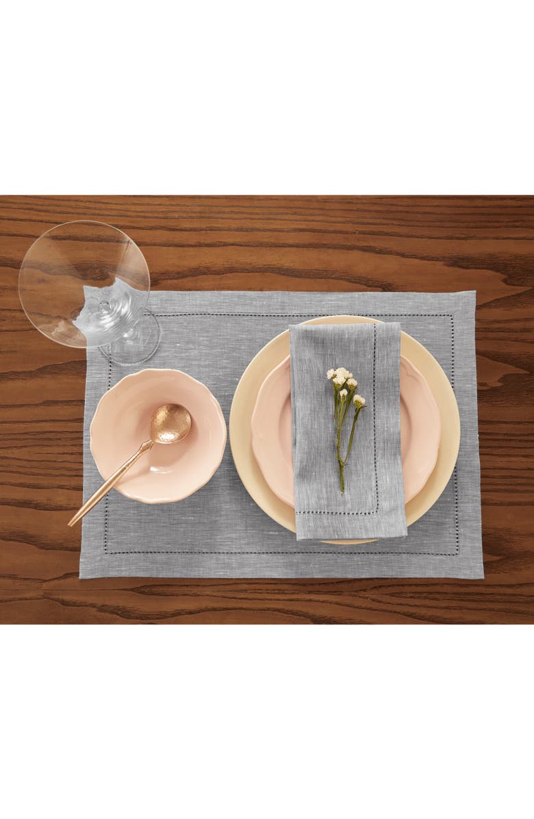 Solino Home Linen Placemats - Milan, 14" x 19", Alternate, color, Oyster Grey