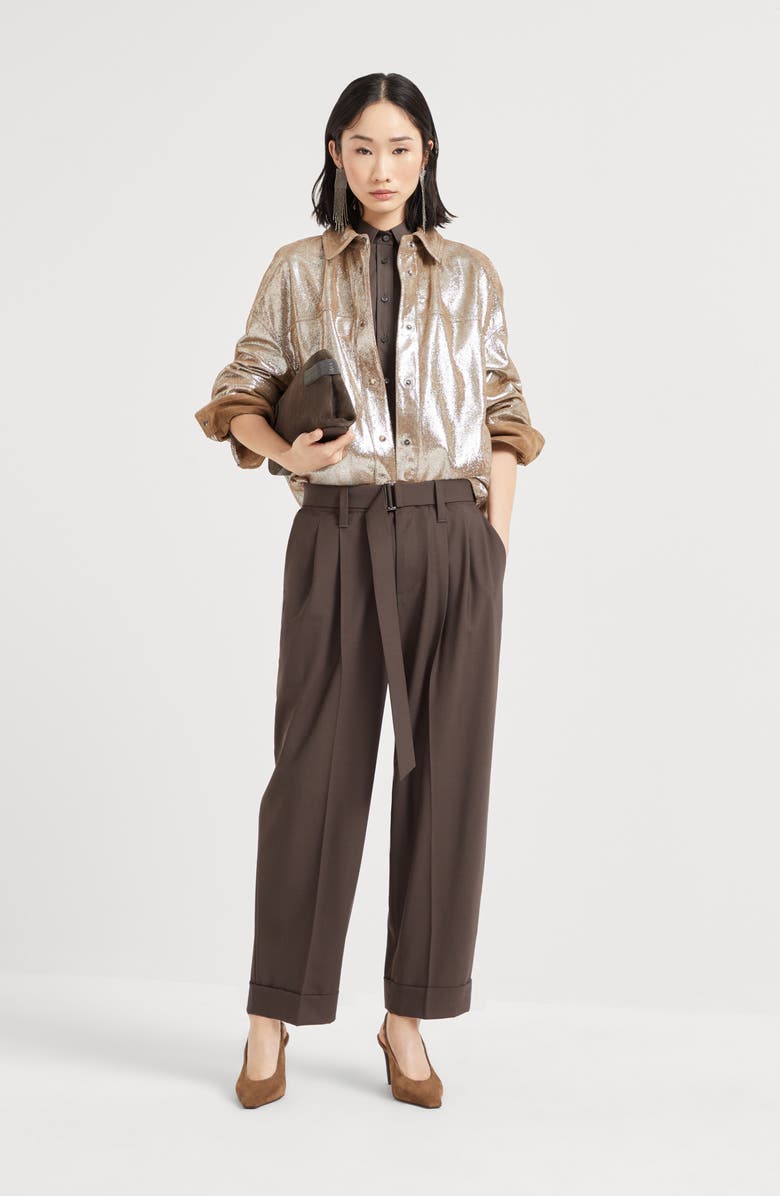 Brunello Cucinelli Sartorial Baggy trousers, Alternate, color, Cocoa