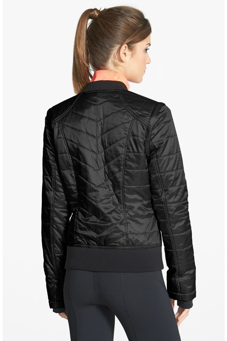 'Campera' Convertible Bomber Jacket, Alternate, color, BLACK