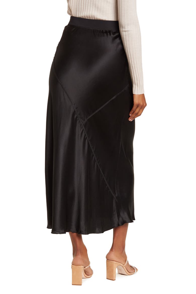 Silk Maxi Skirt, Alternate, color, BLACK