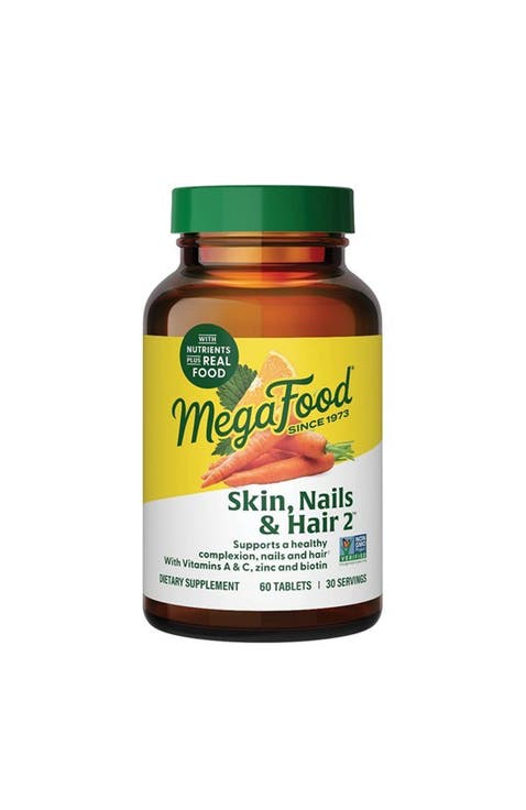 Skin, Nails & Hair 2 Vitamins for Women & Men with Biotin, Vitamin A, C, E & more, Vegan, 60 Tablets