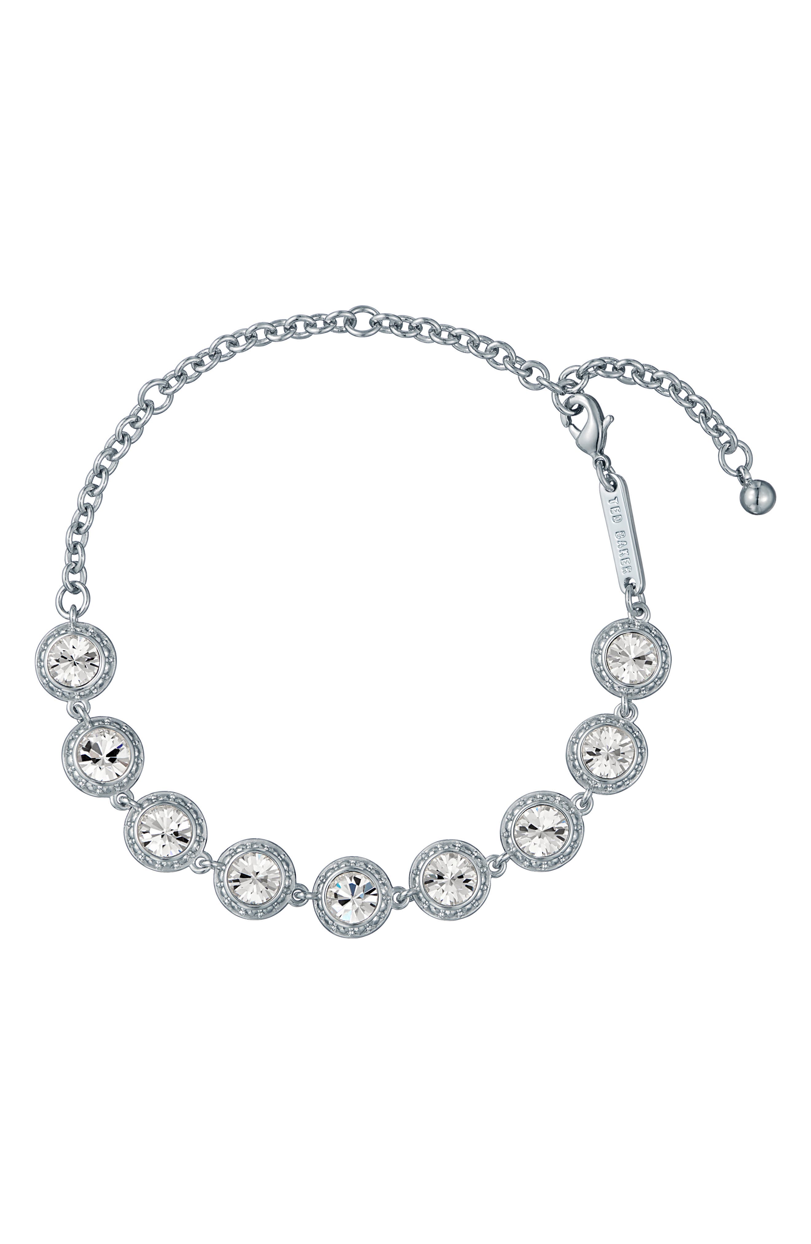Ted Baker Solace Solitaire Sparkle Crystal Bracelet In Silver