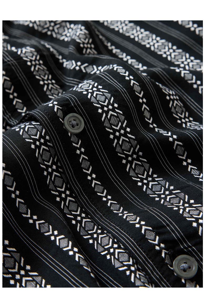 Dan Patterned Stripe Camp Shirt, Alternate, color, BLACK