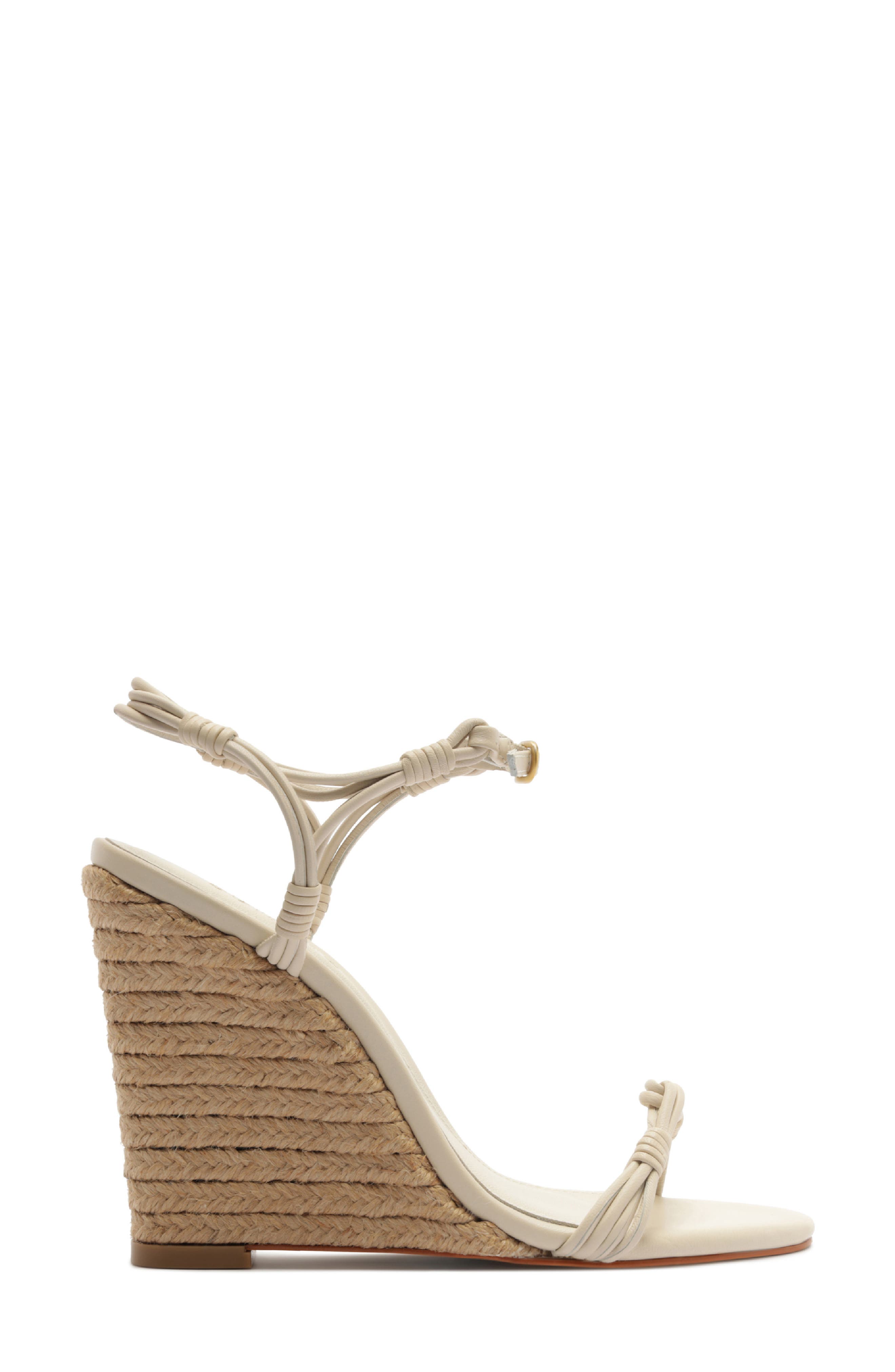 Schutz Nara Ankle Strap Wedge Sandal, Alternate, color, Sugar White