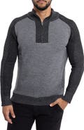 XRAY Quarter Zip Marble Knit Sweater