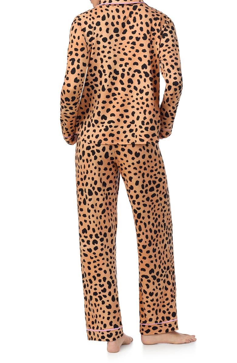 Room Service Pjs Print Long Sleeve Long Pajamas, Alternate, color, Tanprint