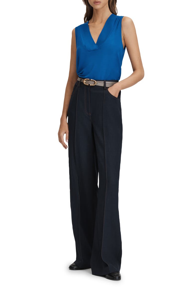Taylor Surplice Neck Shell, Alternate, color, BLUE