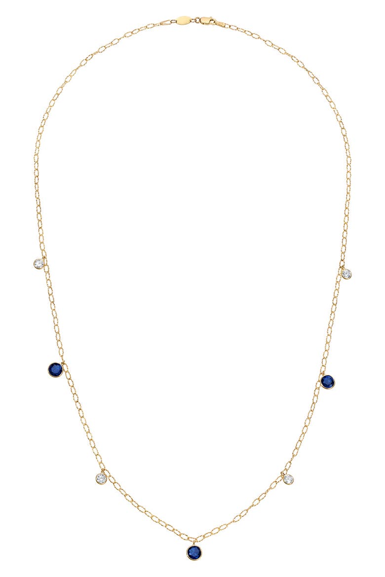 Ceylon Sapphire & Diamond Tinsel Necklace, Main, color, 18K YELLOW GOLD