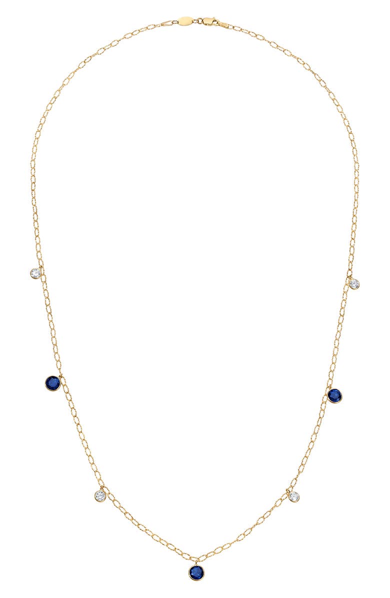 Mindi Mond Ceylon Sapphire & Diamond Tinsel Necklace, Main, color, 18K Yellow Gold