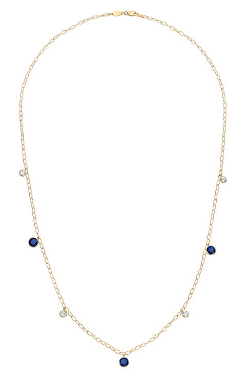 Ceylon Sapphire & Diamond Tinsel Necklace